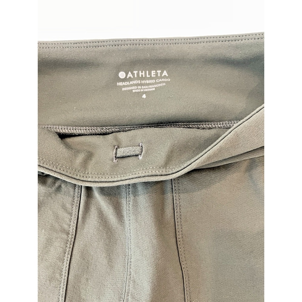 Athleta Headlands Hybrid Cargo Tight Leggings Peat Zippered Pockets S ize 4 - Picture 4 of 14